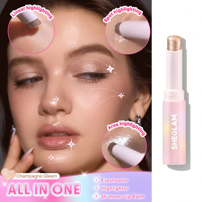 SHEGLAM Crystal Jelly Glaze Stick Champagne Gleam - Golden Radiance – Dayjour UAE - lip tint - cheek blush in Dubai - Dayjour - UAE