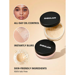 SHEGLAM Baked Glow Setting Powder Translucent Dayjour UAE - translucent face setting powder swatch - translucent face setting powder swatch - Dayjour - SHEGLAM UAE