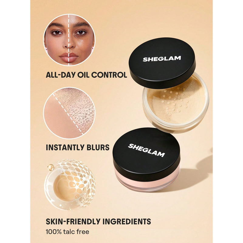 SHEGLAM Baked Glow Setting Powder Translucent Dayjour UAE - translucent face setting powder swatch - translucent face setting powder swatch - Dayjour - SHEGLAM UAE