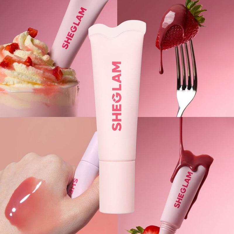 SHEGLAM Crystal Glaze Lip Gloss Strawberry Milk - Rosy Pink Shine UAE - strawberry lip gloss - sheglam - Dayjour UAE