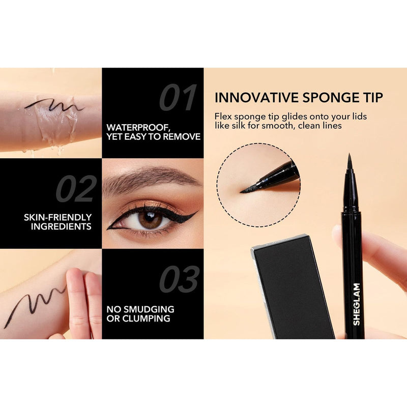 SHEGLAM Eye Affinity Waterproof Eyeliner Now Streaming - Precision Liquid Liner UAE - Waterproof and smudge-resistant liquid eyeliner - eyeliner - waterproof eyeliner in UAE - Sheglam eyeliner - Dayjour UAE