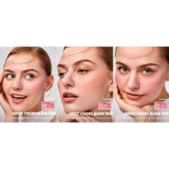 SHEGLAM Sweet Cheeks Blush Trio Enamored - 3-Shade Face Blush Palette - Blush Palette - Dayjour - SHEGLAM