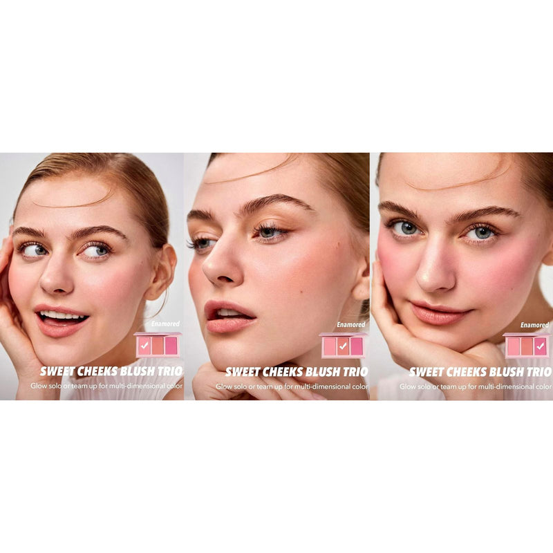 SHEGLAM Sweet Cheeks Blush Trio Enamored - 3-Shade Face Blush Palette - Blush Palette - Dayjour - SHEGLAM