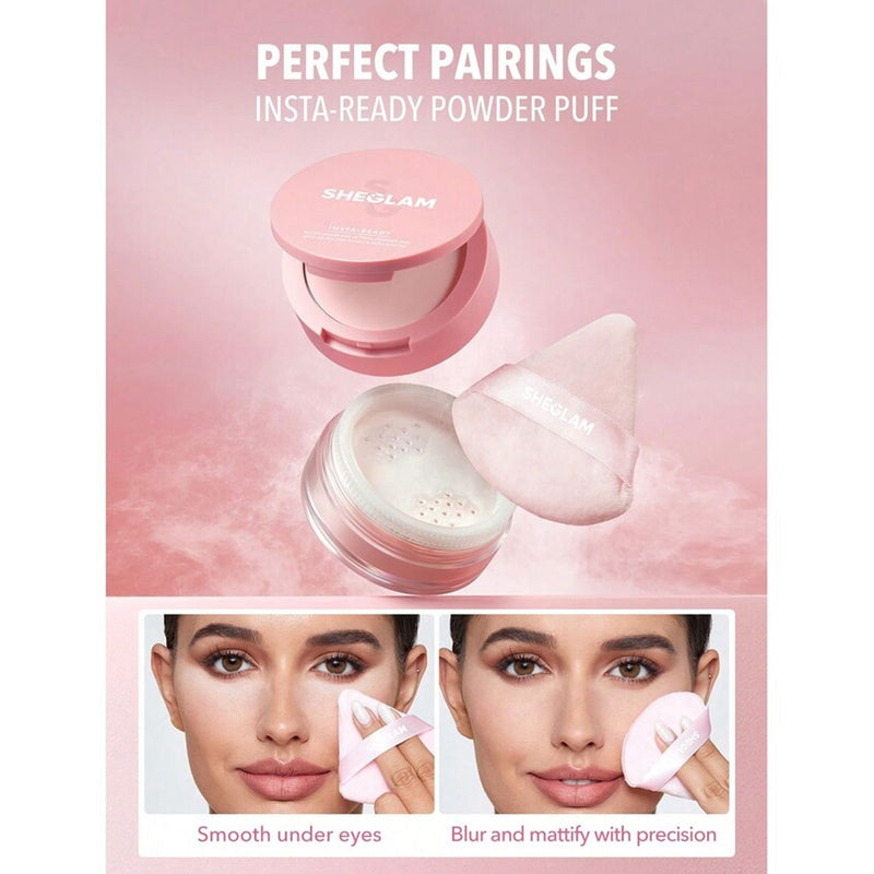 SHEGLAM Insta-Ready Powder Puff triangle makeup sponge - SHEGLAM powder puff UAE - makeup puff sponge - triangle powder puff UAE - makeup application sponge - setting powder puff UAE - beauty tools UAE