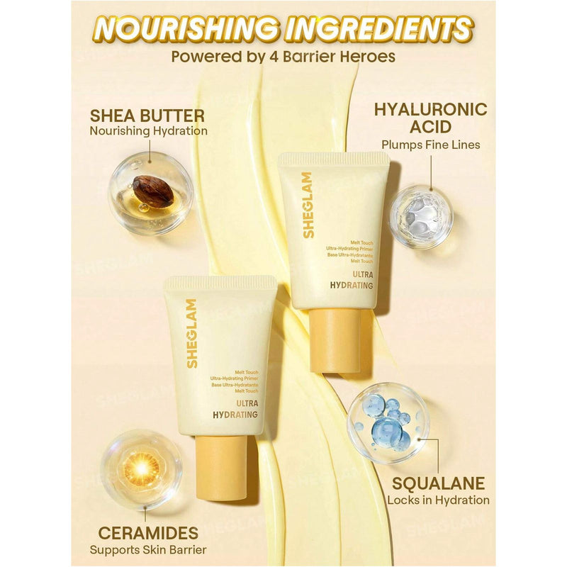 SHEGLAM Melt Touch Ultra Hydrating Primer skincare makeup base - SHEGLAM primer UAE - hydrating makeup primer UAE - glow base primer - skincare primer UAE - smooth makeup base - dewy primer UAE - makeup prep primer