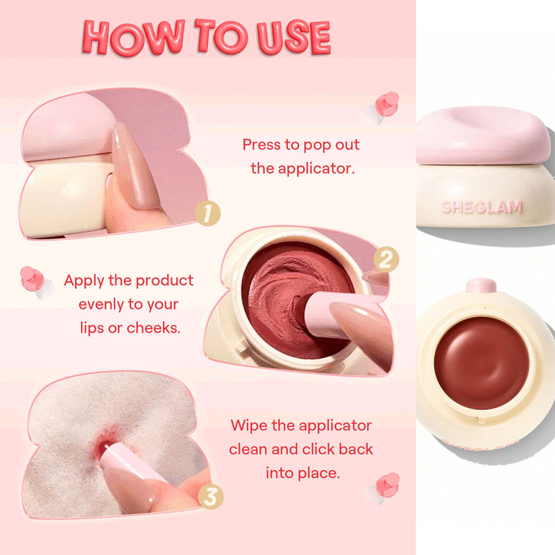SHEGLAM Bounce Putty Pocket Lip Pot - Pot lip color - Pocket friendly blush in UAE - SHEGLAM UAE - Dayjour - Touch up color