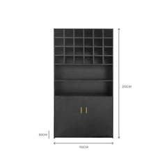 Salon Spa Wooden Storage Wardrobe Cabinet Black -dayjour