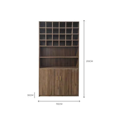 Salon Spa Wooden Storage Wardrobe Cabinet Brown