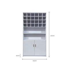 Salon Spa Wooden Storage Wardrobe Cabinet White - dayjour