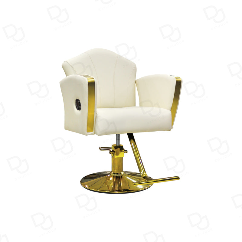 Salon Styling Chair Cream and Gold - dayjour
