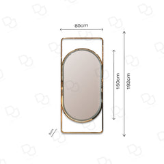 Salon Mirror Wall Mounted With LED light Rose Gold - salon mirror - dayjour-مرآة صالون مثبتة على الحائط مع ضوء LED ذهبي وردي