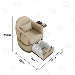 Salon Spa Pedicure Chair Station with Acrylic Sliding Basin Beige Color - dayjour