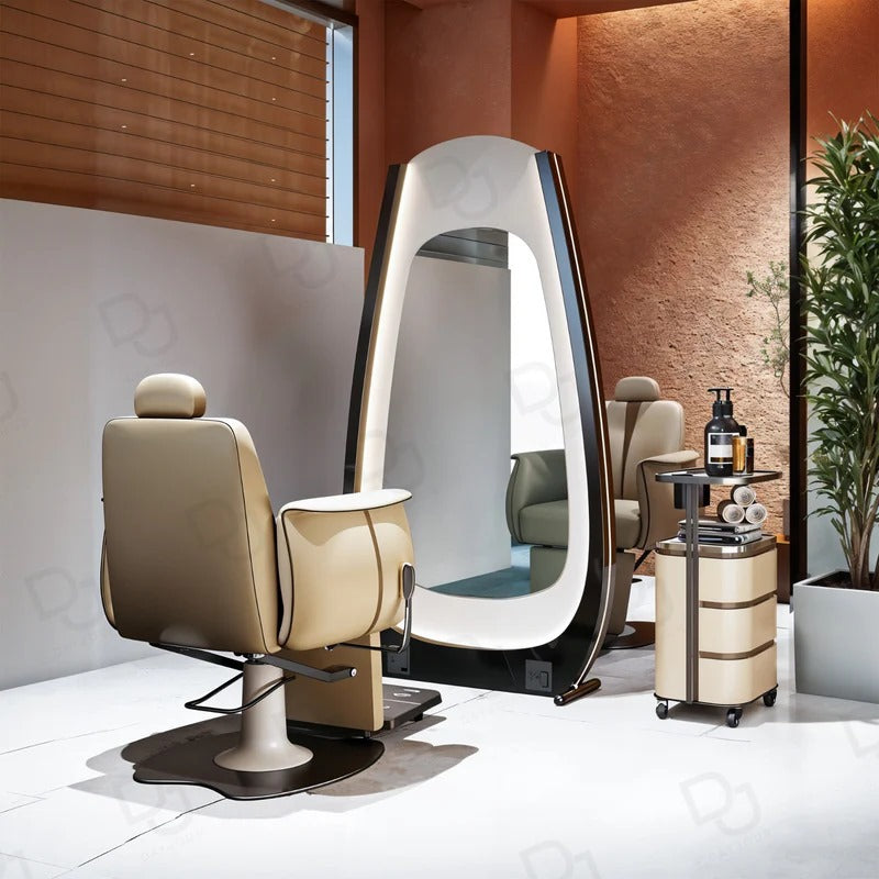 Salon Spa Professional Single Side Mirror Beige Color