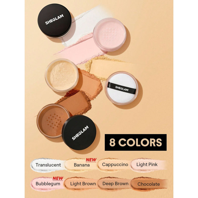 SHEGLAM Baked Glow Setting Powder Translucent Dayjour UAE - translucent face setting powder swatch - translucent face setting powder swatch - Dayjour - SHEGLAM UAE