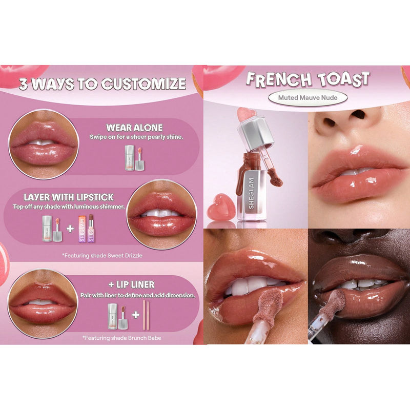 SHEGLAM French Toast Air Gloss – Warm Glossy Lip Shine - lip gloss - mirror shine lip gloss UAE - Dayjour