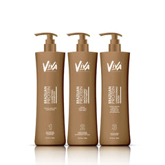 Viva Brazilian Protein Professional Hair Treatment Kit for Hair Straightening and Smoothening  3x750ml - dayjour