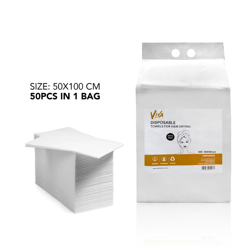 Viva Disposable Towels For Hair 50pcs Pack - disposable towel - dayjour 