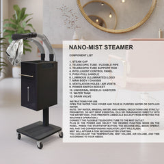 Black Nano Mist Ozone Hair Steamer – Premium Salon & Spa Solution - Hair coloring and chemical treatments hair steamer - Dayjour - UAE