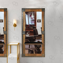 Wall Mounted Mirror with Shelf for Hair Styling - salon mirror - dayjour