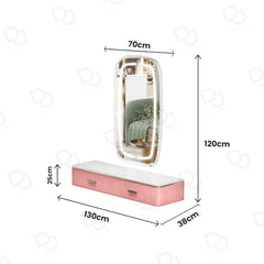 Wall Mounted Beauty Salon Mirror Pink - salon mirror - dayjour
