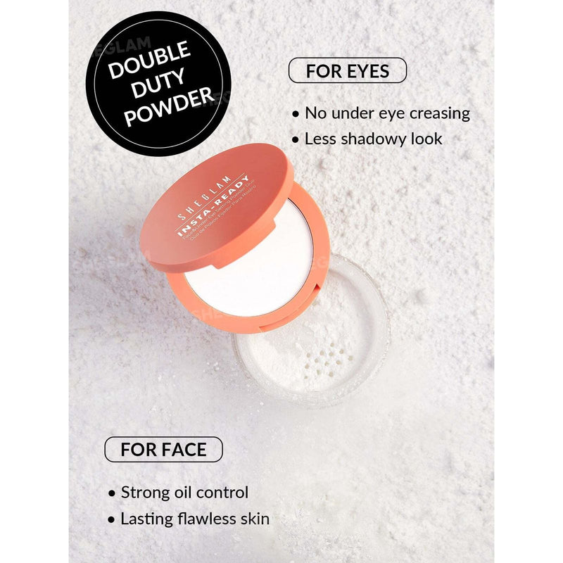 SHEGLAM Insta-Ready Face & Under Eye Setting Powder Duo – Translucent