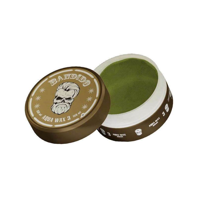 Bandido No. 3 Aqua Hair Styling Wax 150ml maximum hold - Bandido No 3 Aqua Wax - Bandido No 3 Hair Wax - Maximum Hold Aqua Wax - Bandido Styling Wax 150ml - Men's Maximum Hold Hair Wax - Aqua Gel Wax - Strong Hold Styling Product - Hair Wax for Men UAE - Barber Styling Wax - Professional Hair Styling