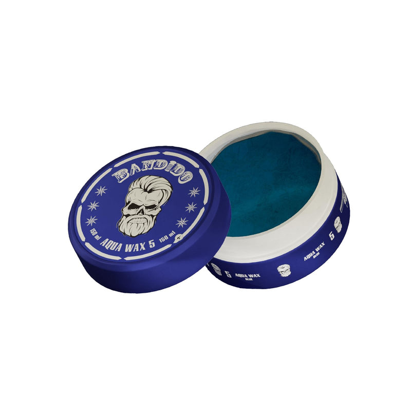 Bandido No. 5 Blue Aqua Hair Styling Wax 150ml for men - Bandido Aqua Hair Styling Wax - Blue Hair Gel Wax 150ml - Bandido Chewing Gum Wax - Men's Aqua Hair Wax - Hair Styling Wax for Men UAE - Bandido Gel Wax - Hair Pomade Alternative - Barber Styling Product - Men's Hair Styling UAE