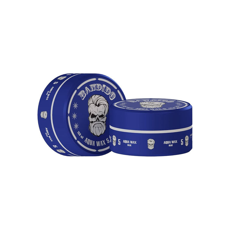Bandido No. 5 Blue Aqua Hair Styling Wax 150ml for men - Bandido Aqua Hair Styling Wax - Blue Hair Gel Wax 150ml - Bandido Chewing Gum Wax - Men's Aqua Hair Wax - Hair Styling Wax for Men UAE - Bandido Gel Wax - Hair Pomade Alternative - Barber Styling Product - Men's Hair Styling UAE