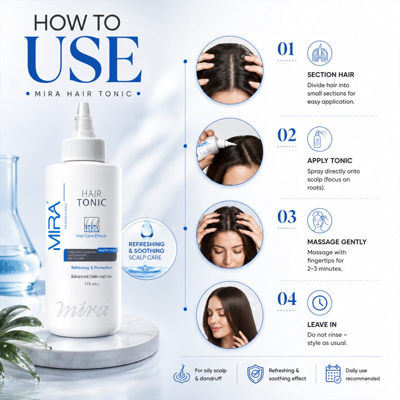 Mira Hair Tonic 175ml - anti dandruff hair tonic for oily hair - dayjour