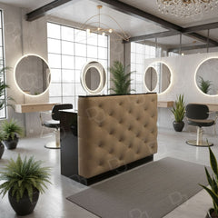 Reception Salon Counter Desk Old Brown - salon reception desk - recepetion area counter for spa - Dayjour - UAE