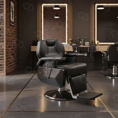 Professional Barber Gents Hair Cutting Chair Black - Gents chair - Barber chair in UAE - Dayjour - Barber salon furniture
