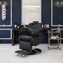 Professional Gents Salon Barber Chair Black - Hair cutting chair - Dayjour - UAE