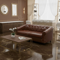 Reception Sofa Shine Brown - salon reception sofa - Ofiice waiting sofa - Dayjour - UAE
