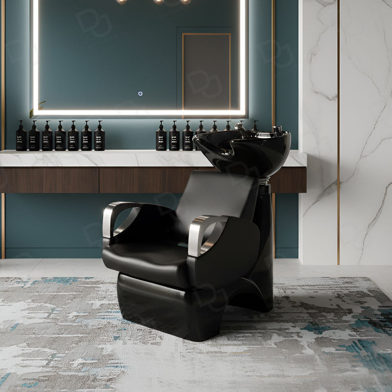 Salon Hair Washing Chair Black Matte - Dayjour - UAE - Shampoo Chair UAE
