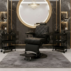 Professional Barber Gents Cutting Chair Black - Barber chair in UAE - Dayjour - Salon Chair Saudi Arabia