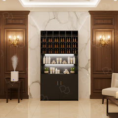 Salon Spa Wooden Storage Wardrobe Cabinet Black - Product display stand - Dayjour - UAE