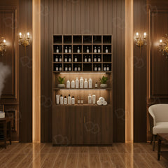 Salon Spa Wooden Storage Wardrobe Cabinet Brown - Spa product organizer - Slon display stand - Dayjour - UAE