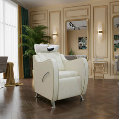 Salon Spa Hair Washing Chair Cream - Hair washing shampoo chair - UAE