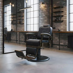 Barber Salon Hair Cutting Chair Black and Brown - Salon hair cutting chair - dayjour - UAE