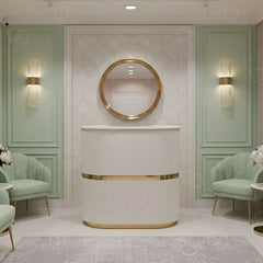 Salon Reception Counter Desk Cream - Premium salon reception desk - Spa reception counter - Dayjour -UAE