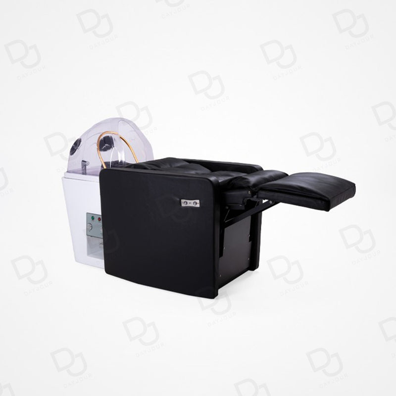 Salon Spa Black Electric Hair Washing Shampoo Chair with Steamer - Dayjour - UAE