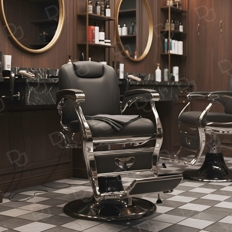 Barber Gents Salon Hair Cutting Chair Black - Hair cutting chair for salon - Dayjour - UAE