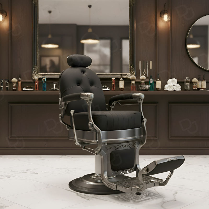 Salon Professional Hair Styling Barber Gents Chair Black - Barber styling chair - Hair cutting chair for gents salon - Gents chair - Dayjour - UAE