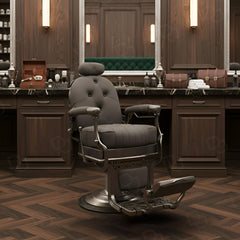 Salon Professional Hair Styling Barber Gents Chair Dark Gray - Men's styling chair - Premium salon barber chair in UAE - Dayjour - UAE