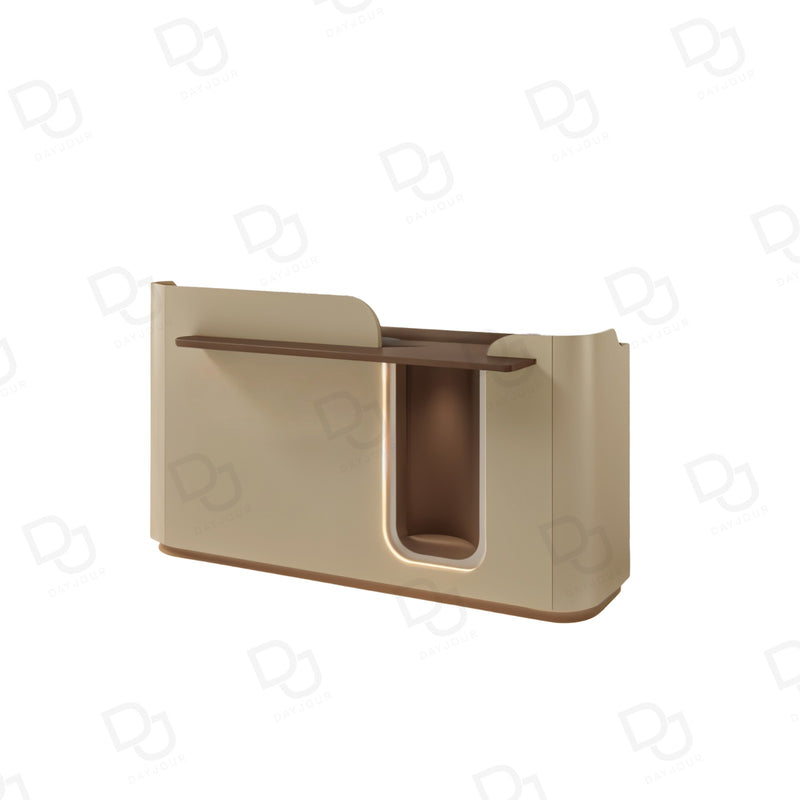 Modern Beige Salon Reception Desk with Integrated Lighting - salon reception desk Qatar - Reception desk online - Dayjour - UAE