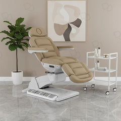 All-Electric Medical Spa Exam Chair – Adjustable Aesthetic Treatment Chair with Remote Control (Brown)