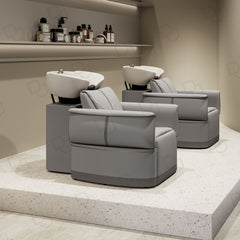 Grey Electric Reclining Hair Wash Chair for Salon & Spa with Movable Footrest - Dayjour - UAE