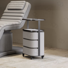 Grey Salon & Spa Trolley – 3-Tier Storage Cart for Professional Beauty Studios - Dayjour - UAE
