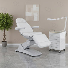 White 4-Motor Adjustable Beauty Facial Bed – Electric Spa Treatment Chair - spa massage chair Saudi Arabia - Treatment bed Qatar - Dayjour - UAE