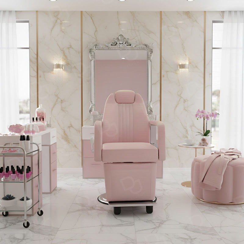 Luxury Pink Makeup Styling Chair | Professional Salon Chair – Dayjour - Luxury pink makeup styling chair with cushioned seat and armrests for professional salon and makeup studio use - Ladies salon furniture UAE